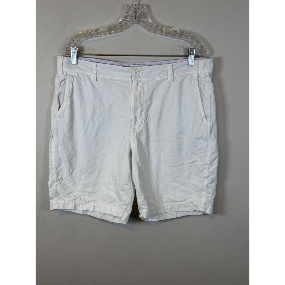 Barneys New York Mens Chino Shorts Flat Front White 36